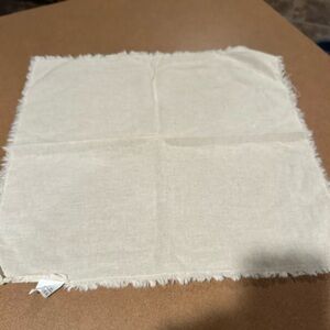 Fringed Cream Linen napkins